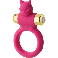  Розовое эрекционное кольцо с вибростимулятором The Kinky Kat 
