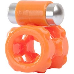  Оранжевое эрекционное кольцо с вибрацией 