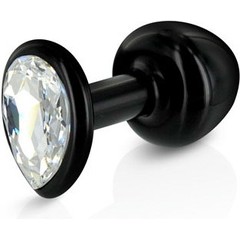  Черная анальная пробка с кристаллом Anni Teardrop T3 