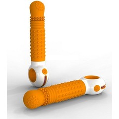  Оранжево-белый вибромассажер G-Spot со светодиодным дисплеем 19 см 
