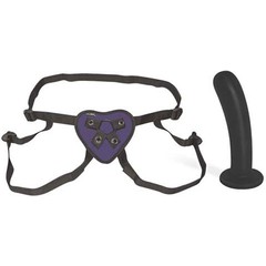  Трусики-джоки с фиолетовымсердцем и черным дилдо, 13,5 см 