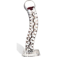  Стеклянный G-Spot стимулятор с красной маргариткой внутри, 17 см 