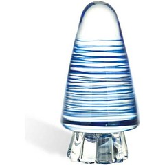  Мерцающий анальный конус с голубыми полосками 