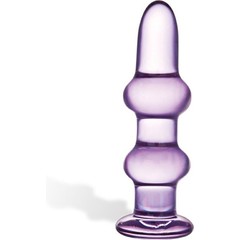  Фиолетовый анальный стимулятор из стекла, 13 см 