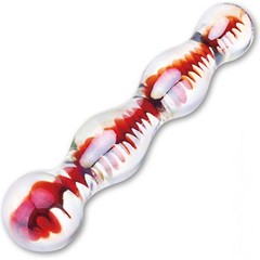  Переливающаяся анальная палочка из стекла 19 см 