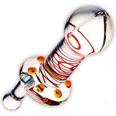  Нарядная анальная пробка из стекла 10 см 