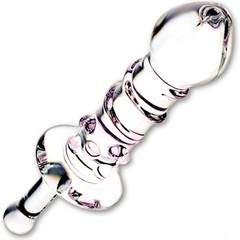  Стеклянная анальная пробка с ручкой 13 см 