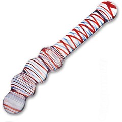  Яркий двусторонний фаллос из стекла, 19,5 см 