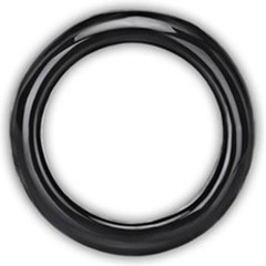  Черное стеклянное кольцо ручной работы 4 см 