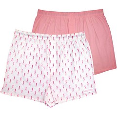  Комплект из 2 мужских трусов-шортов: розовые и белые с мелким рисунком 