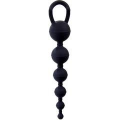  Чёрная анальная цепочка Six Balls Chain 18,5 см 