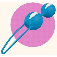  Ярко-голубые вагинальные шарики Smartballs Duo 