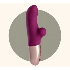  Фиолетовый мини-вибратор Pearly с клиторальным стимулятором 