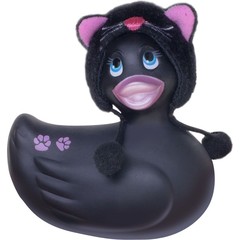  Чёрный вибратор-уточка I Rub My Duckie в костюме кошки 