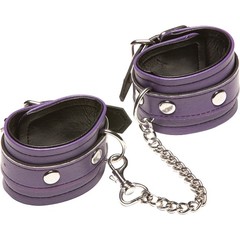  Фиолетовые кожаные наручники X-Play 