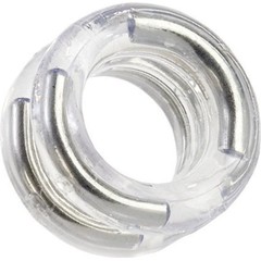  Двойное прозрачное эрекционное кольцо Double Stack Ring с металлическими вставками 