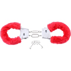  Наручники с красным мехом Beginners Furry Cuffs 