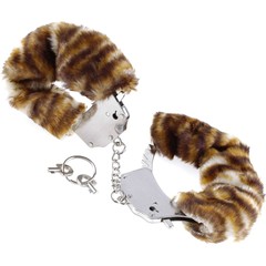  Металлические наручники Original Furry Cuffs с мехом под тигра 