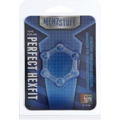  Прозрачное эрекционное кольцо MENZSTUFF PERFECT HEXFIT CLEAR 