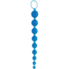  Голубая анальная цепочка Sex Please! Sexy Beads Blue 27,9 см 