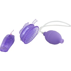  Фиолетовая помпа с вибрацией Pleasure Pump Butterfly Clitoral 