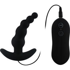  Черный анальный вибростимулятор Beads Style Vibrating Anal Plug 