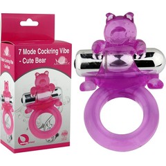  Фиолетовое эрекционное кольцо с вибромишкой 