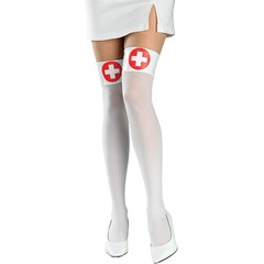  Чулки медсестры с красными крестами на резинке 