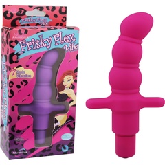  Розовый рельефный анально-вагинальный вибростимулятор Frisky Flex Vibe 