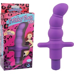  Фиолетовый рельефный анально-вагинальный вибростимулятор Frisky Flex Vibe 