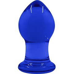  Малая синяя стеклянная анальная пробка Crystal Small 6,3 см 