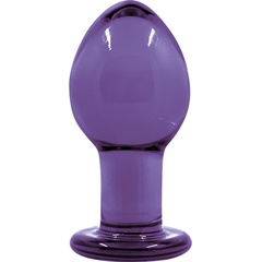  Фиолетовая стеклянная анальная пробка Crystal Medium 7,6 см 