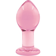  Большая розовая стеклянная анальная пробка CRYSTAL PLUG 10 см 
