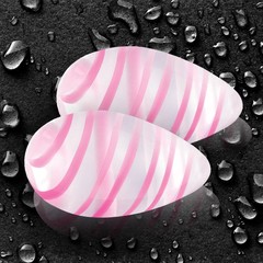  Прозрачные стеклянные вагинальные шарики Crystal Premium Glass Eggs Pink Strips 