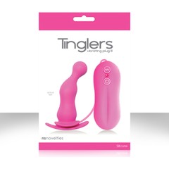  Розовая анальная вибро-пробка Tinglers Plug III 