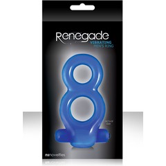  Синее эрекционное вибро-кольцо RENEGADE MAN 