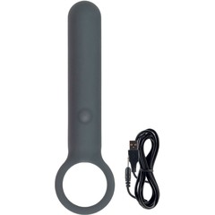  Серый мини-вибратор с кольцом Lust by JOPEN 12,75 см 