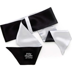  Черно-серый галстук-фиксация Satin Restraint Wrist Tie 