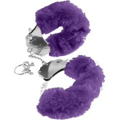  Металлические наручники Original Furry Cuffs с фиолетовым мехом 