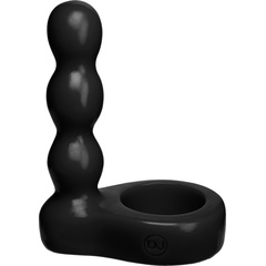  Черный анальный стимулятор с силиконовым кольцом Platinum Premium Silicone The Double Dip 2 Black 