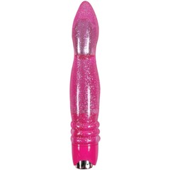  Розовый блестящий вибромассажер Starlight Gems Vela Vibrating Massager 23,5 см 