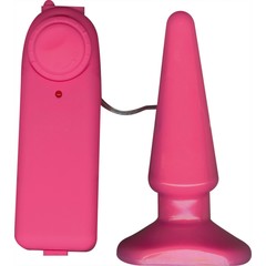  Розовая анальная пробка с вибрацией Funky Vibrating 10,5 см 