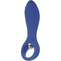  Голубой вибратор с ручкой-кольцом Posh Silicone O Probes 15 см 