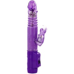  Фиолетовый хай-тек вибратор с ротацией и возвратно-поступательным движением 24 см 