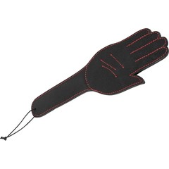  Чёрная шлёпалка Slapper Hand в виде ладошки с контрастной строчкой 30 см 