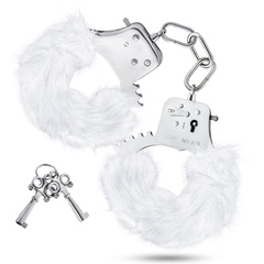  Белые игровые наручники Plush Fur Cuffs 