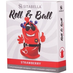  Стимулирующий презерватив-насадка Roll Ball Strawberry 