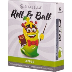  Стимулирующий презерватив-насадка Roll Ball Apple 