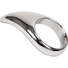 Серебристое металлическое эрекционное кольцо Teardrop Cockring 