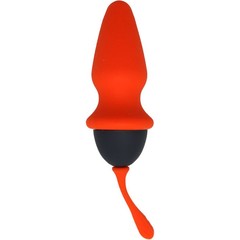  Оранжево-черная анальная пробка 8 см 